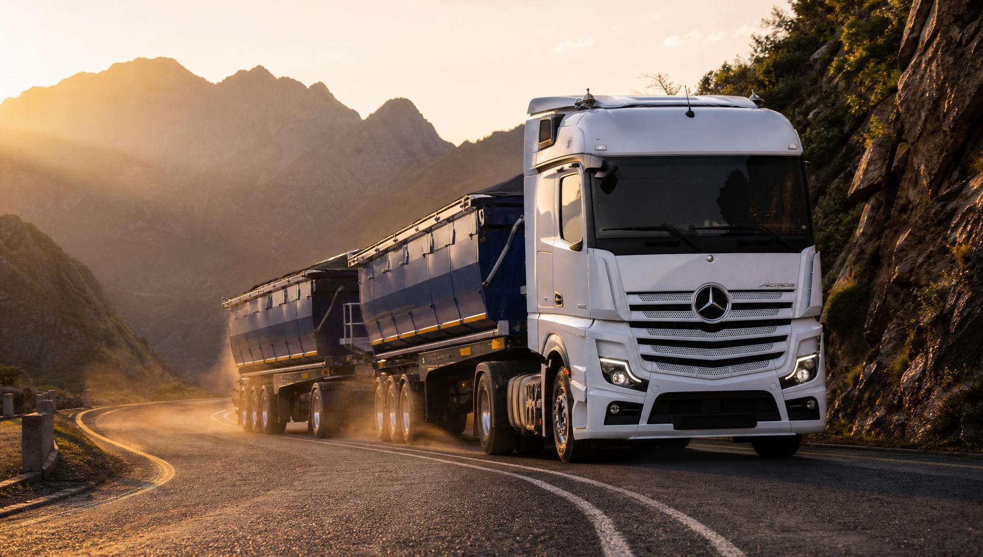 BBTF Logistics sidetipper truck on a dirt road